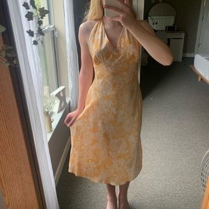 Antonio Melanie, Sunset Paisley, Silk, Halter Midi Dress, Open Back, Size 12